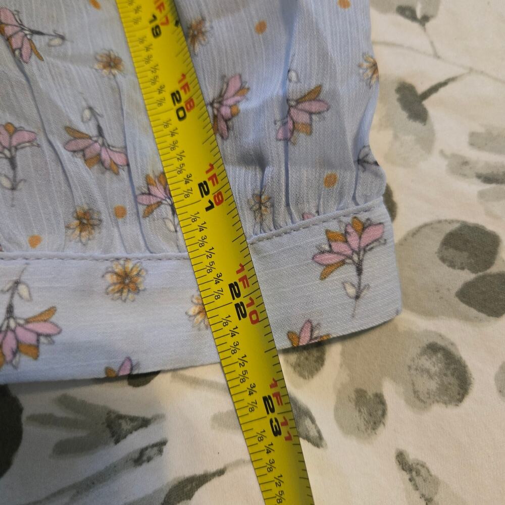 Endless rose Sheer baby blue floral Fairy Pleated tiered Cottagecore Sz Small - Picture 8 of 13